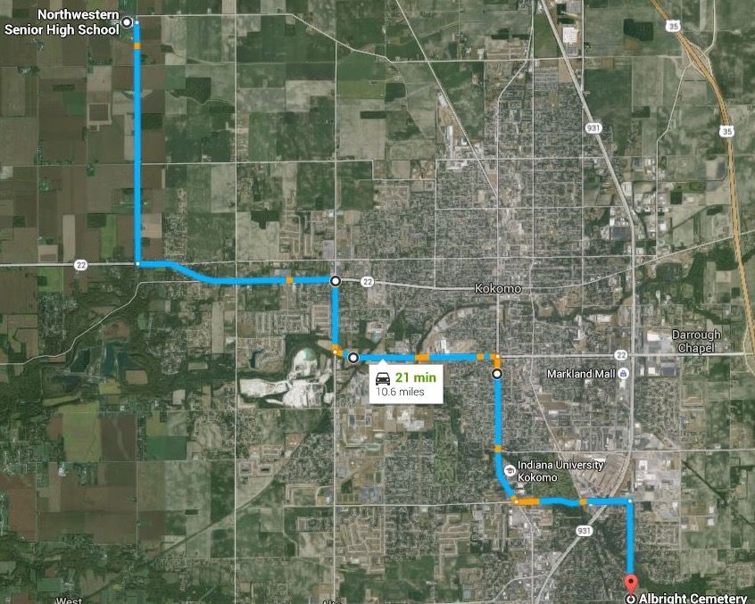 Funeral procession map